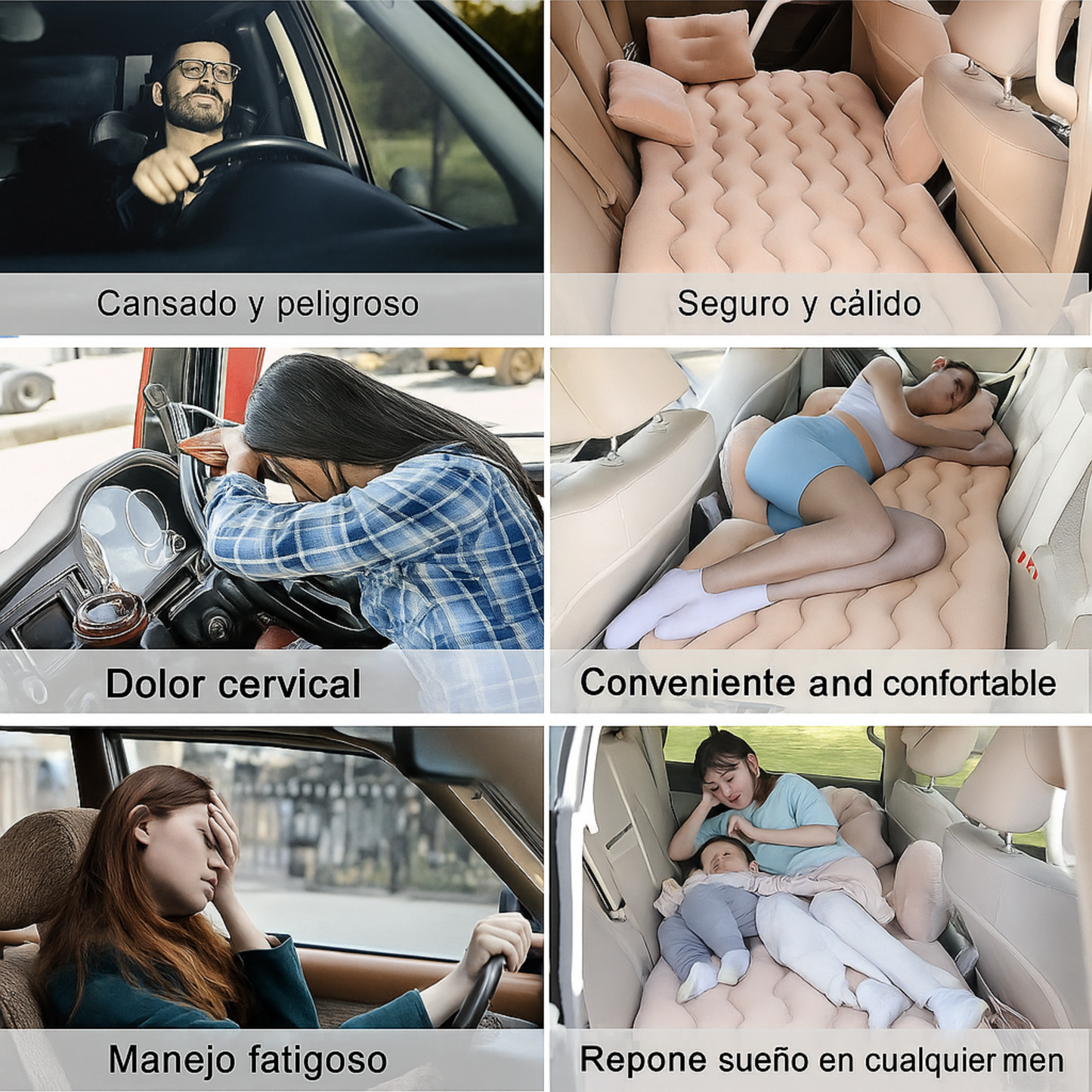 "Cama Inflable Premium para Coche 🚗✨ Confort en cada viaje"