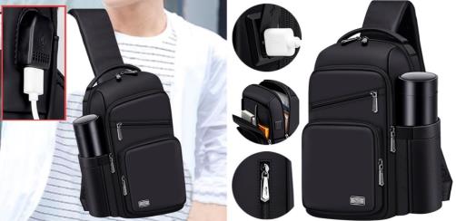 Morral Crossbody con Puerto USB - Cuero PU Impermeable