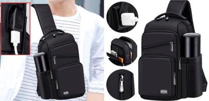 Morral Crossbody con Puerto USB - Cuero PU Impermeable