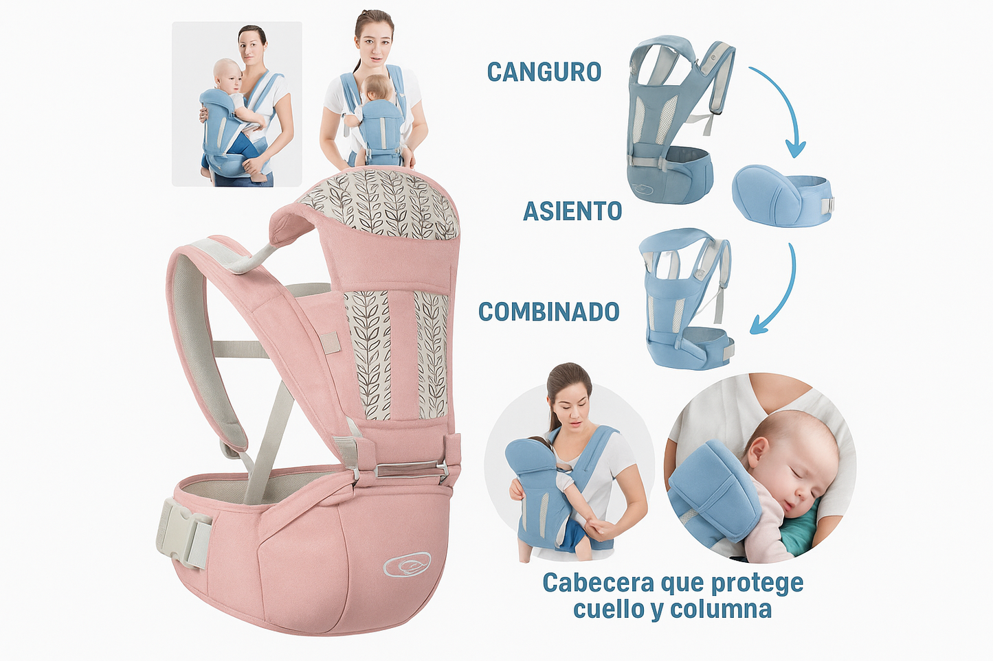 Canguro Ergonómico 3 en 1 MIURA - Vida con Estilo Premium
