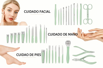 Kit Profesional de Manicure y Pedicure 35 Piezas - Set Completo de Belleza